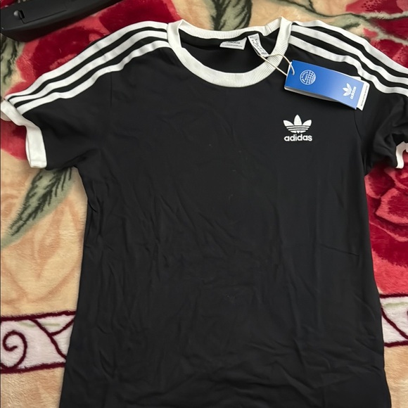 Adidas Black Originals 3 Stripes Tee - Picture 1 of 3